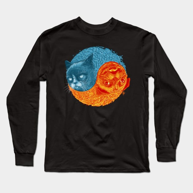 ODDLY BALANCED (CAT) Long Sleeve T-Shirt by skowl